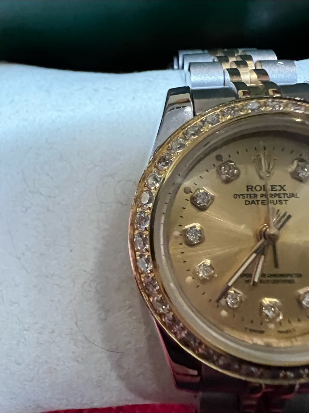 Unknown brand..,  Two-Tone Gold and Silver Diamond Bezel Women's Bracelet Watch - Picture 10 of 16
